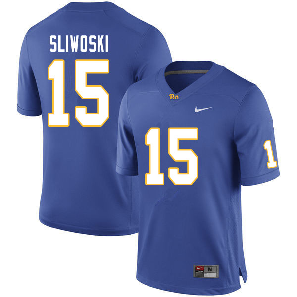 Men #15 Justin Sliwoski Pitt Panthers College Football Jerseys Sale-Royal